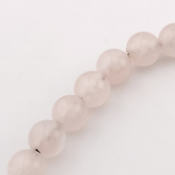 David Yurman Sterling Silver 8mm Rose Quartz Spiritual Bead Beaded Pull Bracelet - Picture 7 of 10